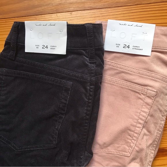 Loft Pink Navy Curvy Straight Corduroy Bundle, NWT, 24/00 - Picture 2 of 14